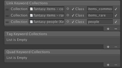 Keyword Collections in the HyperText Inspector