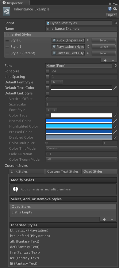 Inheritance Example Inspector